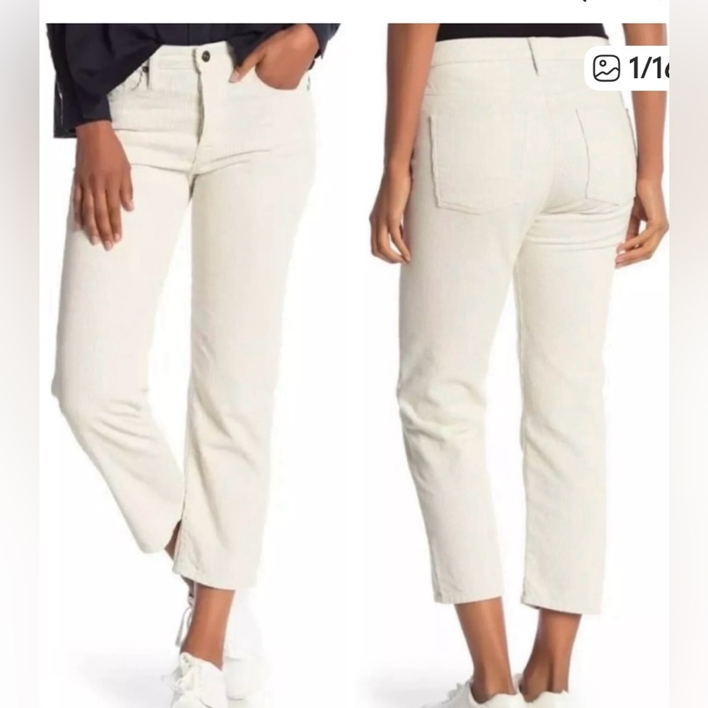 Vince cream color frayed hemline Union jeans sz 28